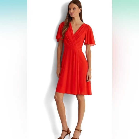 Ralph Lauren Vibrant Red Midi Dress - Picture 1 of 11